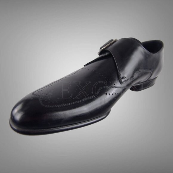 CALZOLERIA ZENOBI MONK STRAP WINGTIP LOAFERS ITALIAN MENS DRESS SHOES NEW IN BOX - Picture 7 of 11